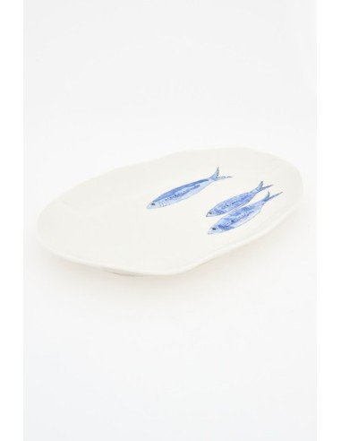  Plato blanco de peces 