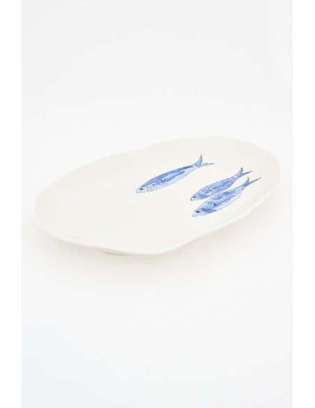  Plato blanco de peces 