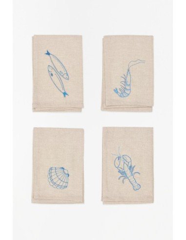 Set de 4 servilletas marinas 