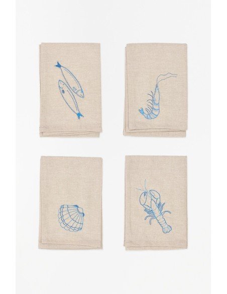 Set de 4 servilletas marinas 