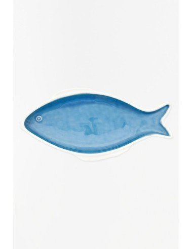 Plato de porcelana azul 