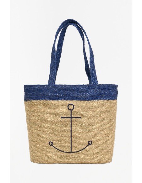 Bolso de yute con diseño de ancla 