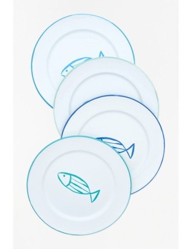  Platos metálicos de peces 