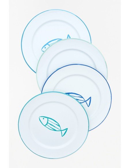  Platos metálicos de peces 