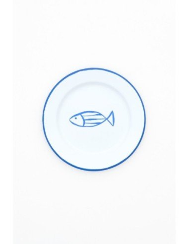 Plato pequeño de pez azul