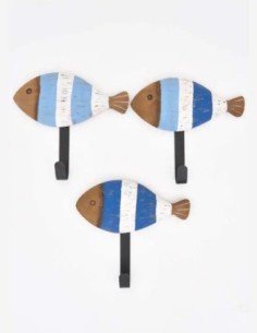 colgador pez madera 