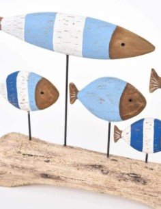 figura banco de peces madera  2