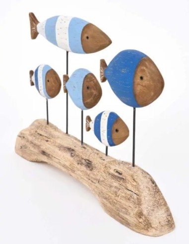 figura banco de peces madera 