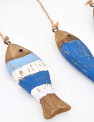  movil de peces madera 