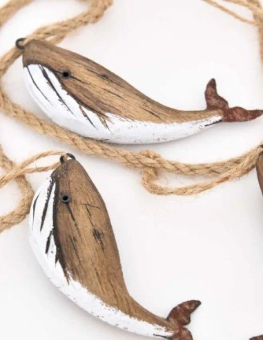  guirnalda ballenas madera 