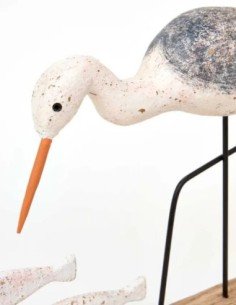 figura ave con peces madera  2