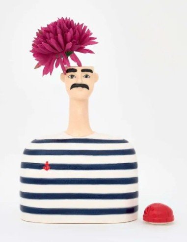  Marinero de cerámica con gorro 