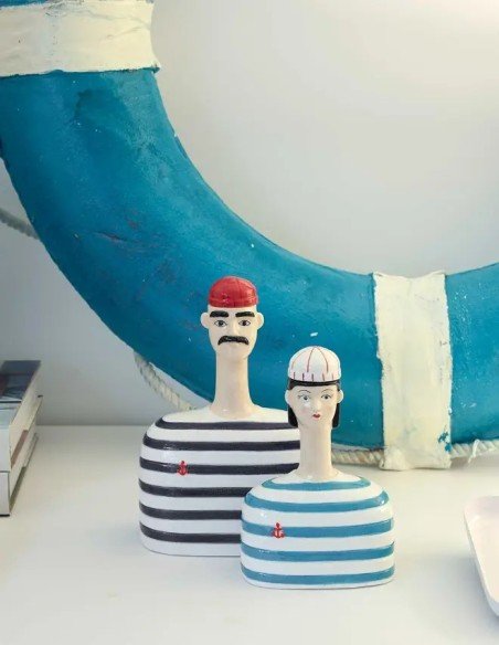  Marinero de cerámica con gorro 