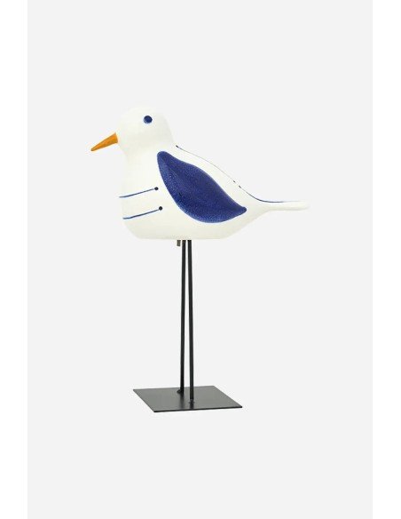 figura de cerámica de pájaro con base 