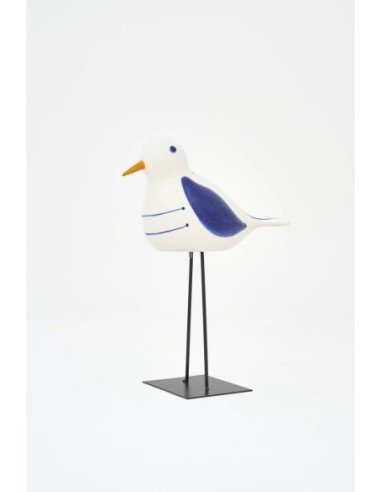  figura de cerámica de pájaro con base 
