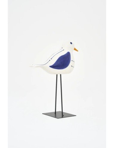  figura de cerámica de pájaro con base 