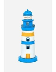 Faro eléctrico azul y amarillo 