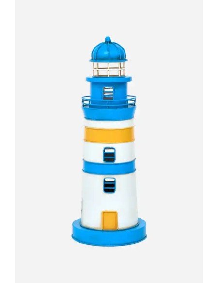 Faro eléctrico azul y amarillo 