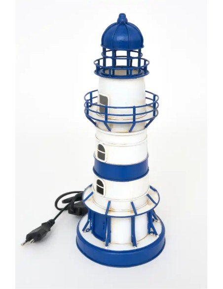  lampara faro eléctrico azul y blanco 