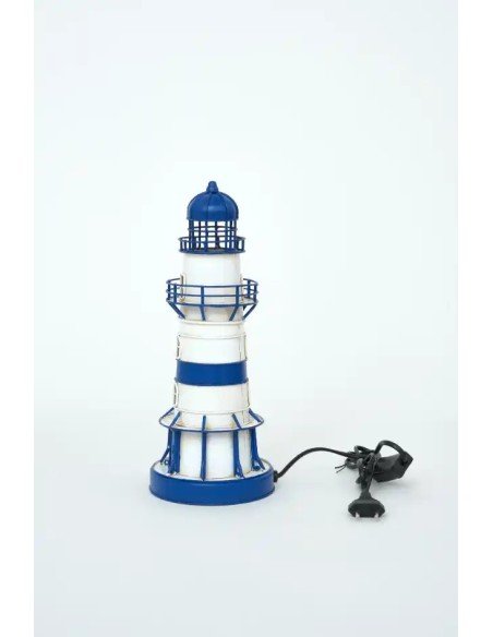  lampara faro eléctrico azul y blanco 