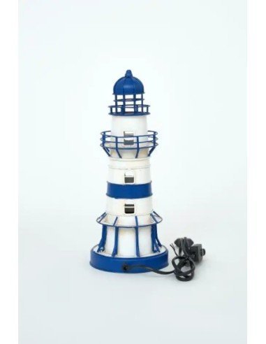  lampara faro eléctrico azul y blanco