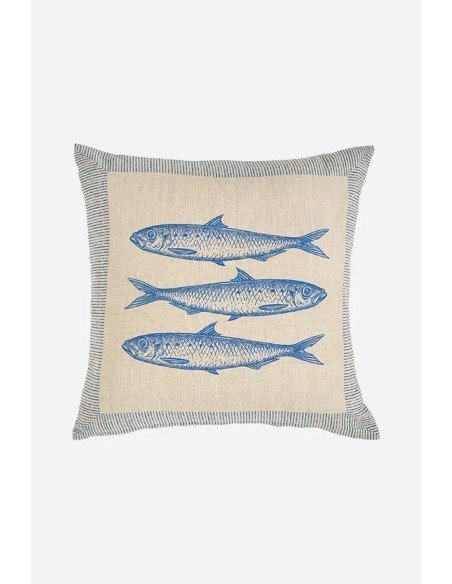 cojín de algodón con peces 