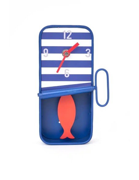Reloj azul marino lata de sardinas pequeño 