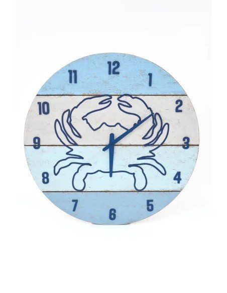 Reloj en madera con cangrejo 