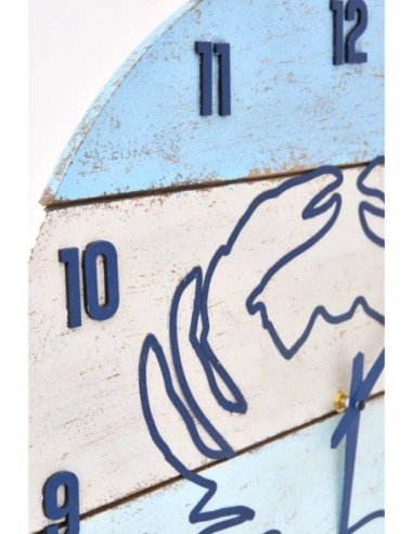  Reloj en madera con cangrejo 