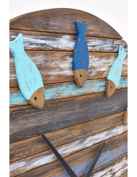  Reloj vintage marinero con peces 
