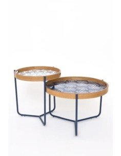 Mesa blanca esmaltado con bandeja 