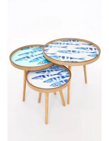  Mesa esmaltada de madera alta 