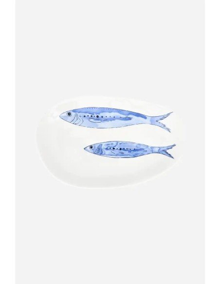 plato porcelana peces 