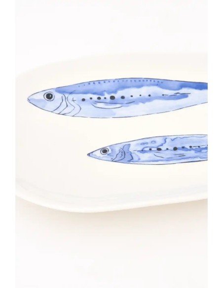  plato porcelana peces 