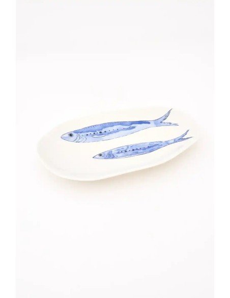  plato porcelana peces 