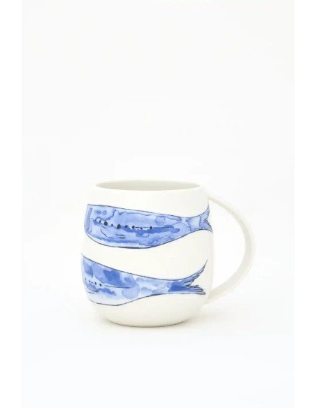 taza porcelana peces 