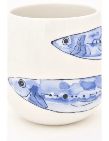  taza porcelana peces 
