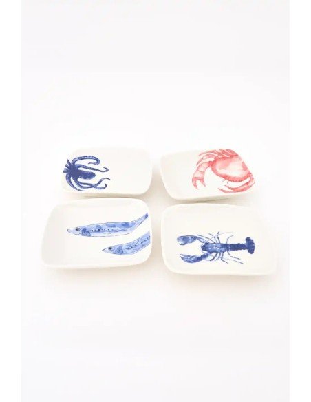  set de platos aperitivo porcelana 