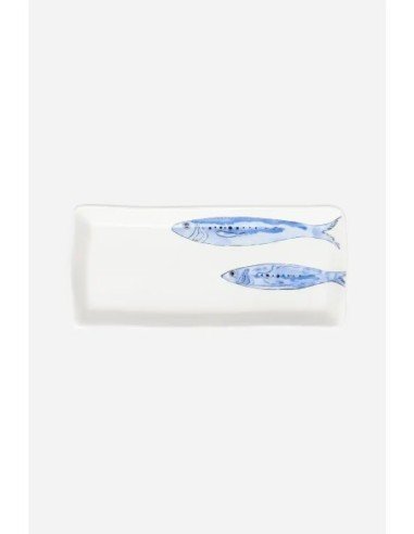 Plato rectangular peces porcelana 