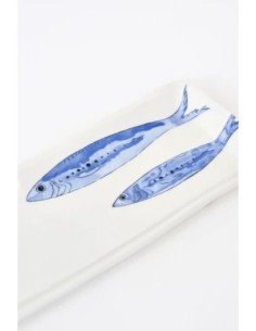 Plato rectangular peces porcelana  2