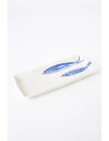  Plato rectangular peces porcelana 