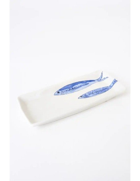  Plato rectangular peces porcelana 