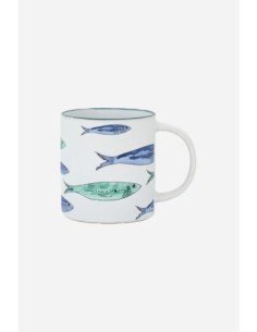 Mug de gres banco de peces 