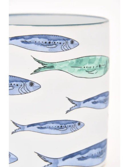  Mug de gres banco de peces 