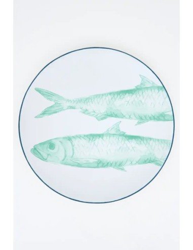 plato grande gres peces 