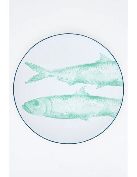 plato grande gres peces 