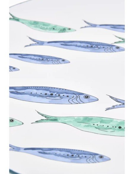  plato grande gres banco de peces 