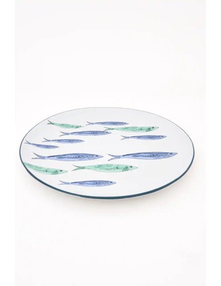  plato grande gres banco de peces 