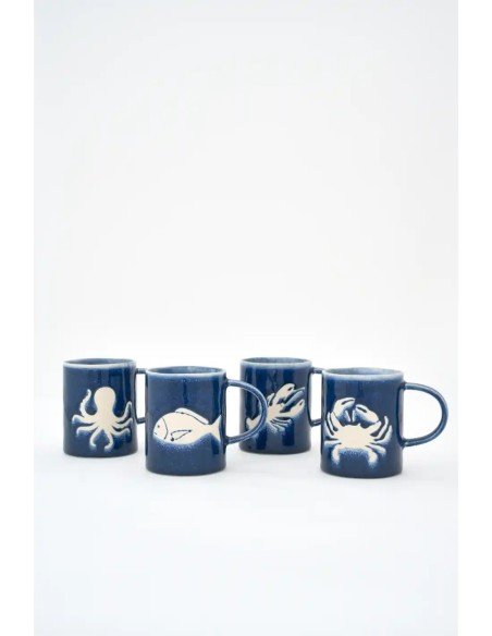  taza cerámica gres langosta