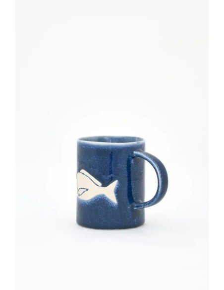  taza cerámica gres pez 
